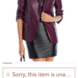 Generation Love Burgundy Leather Blazer